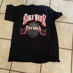 (A109)Bike Week Daytona 1995 Black Graphic Tee Preowned